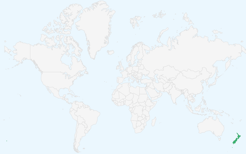 ニュージーランド の位置（世界地図）