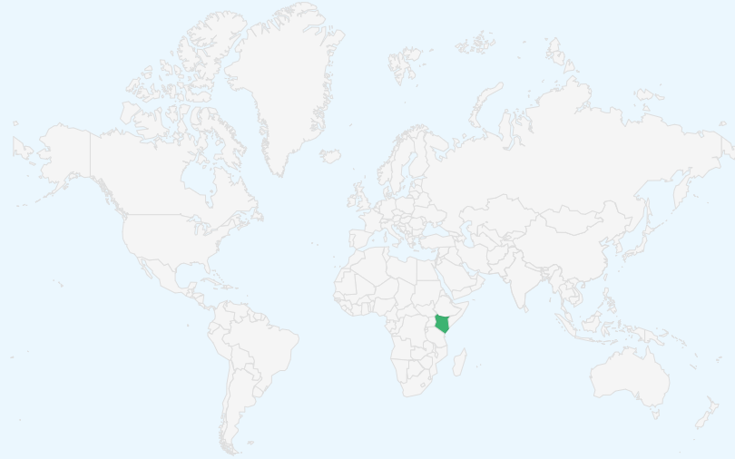 ケニア共和国 の位置（世界地図）