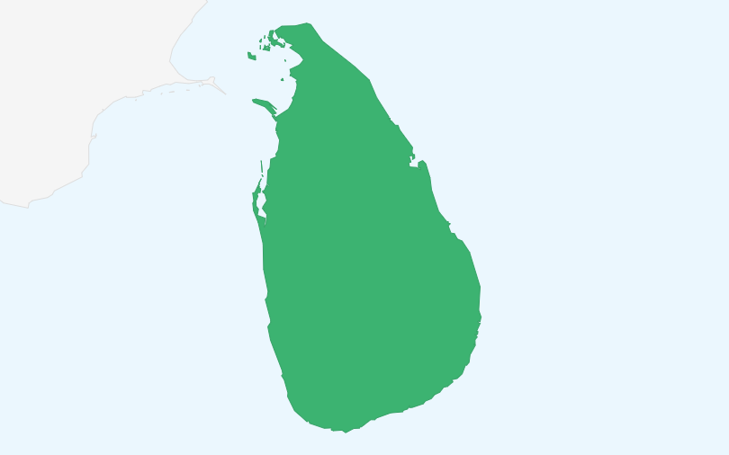 スリランカ民主社会主義共和国 の位置（拡大）