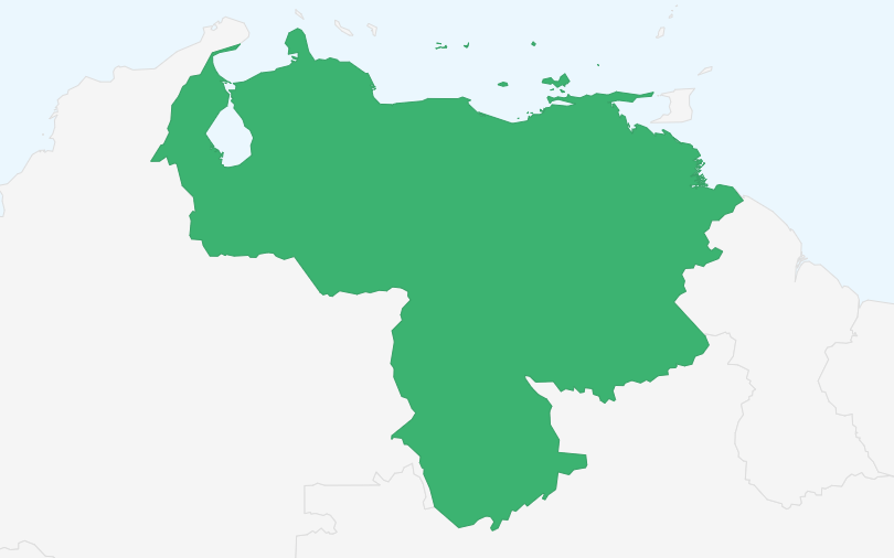 ベネズエラ・ボリバル共和国 の位置（拡大）