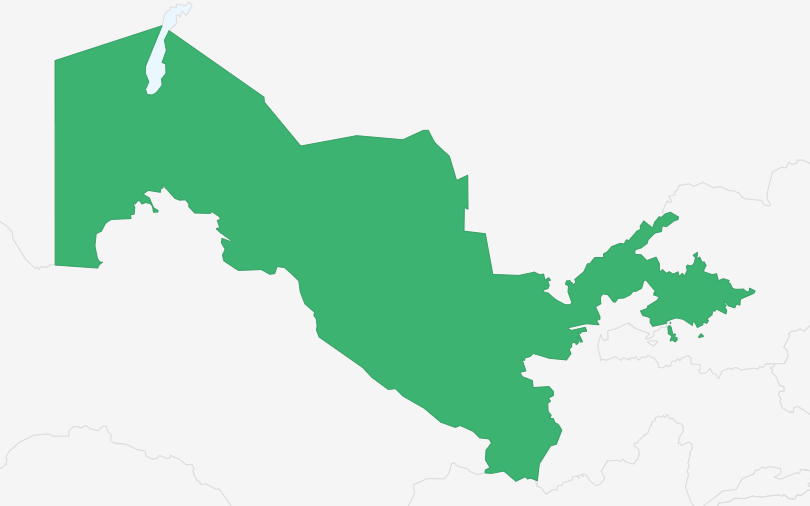 ウズベキスタン共和国 の位置（拡大）