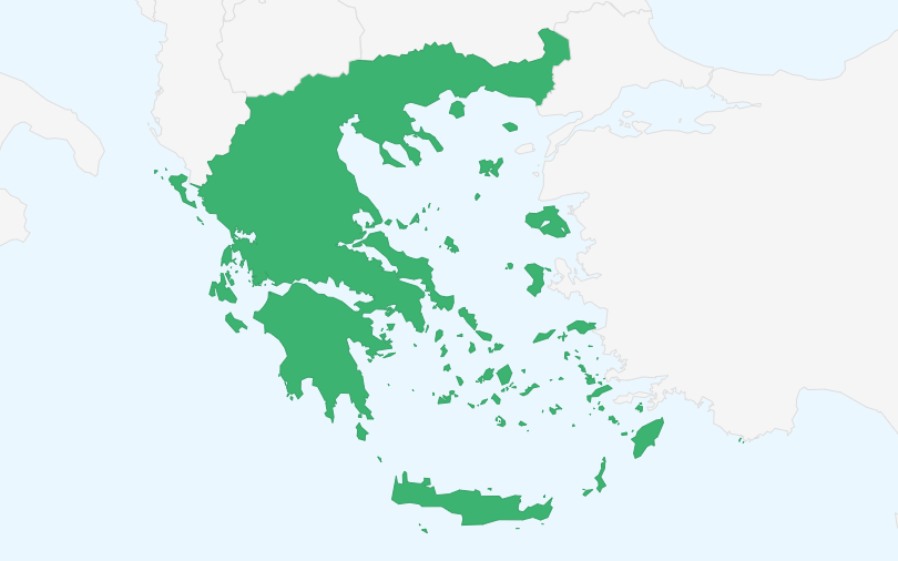 ギリシャ共和国 の位置（拡大）