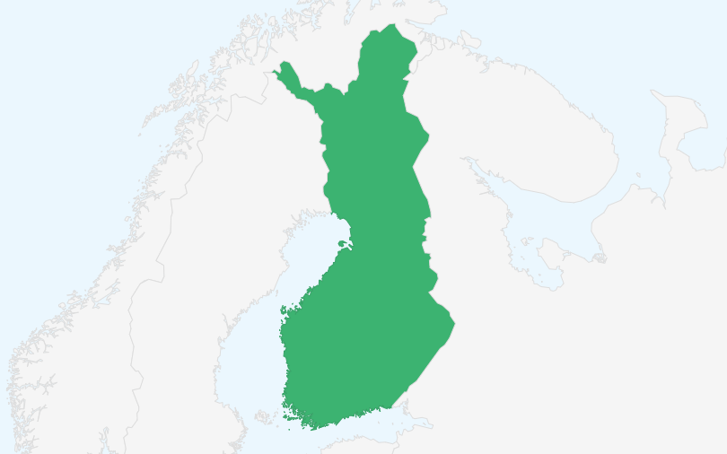 フィンランド共和国 の位置（拡大）