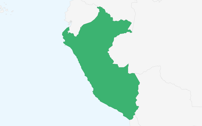 ペルー共和国 の位置（拡大）