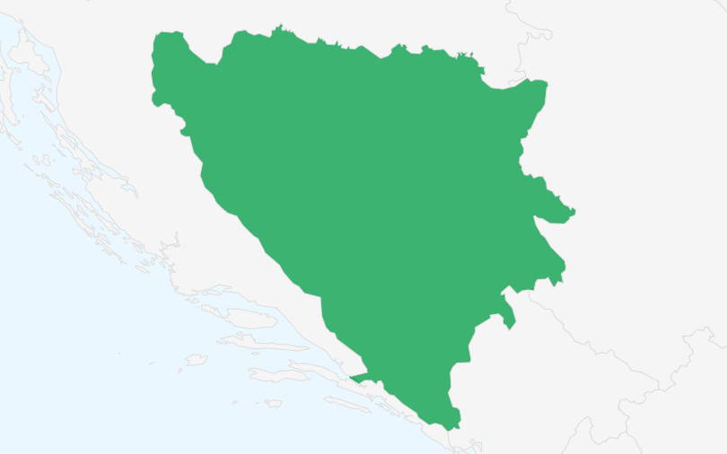 ボスニア・ヘルツェゴビナ の位置（拡大）