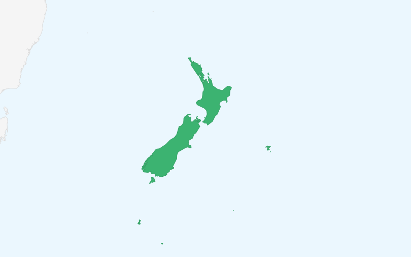 ニュージーランド の位置（拡大）