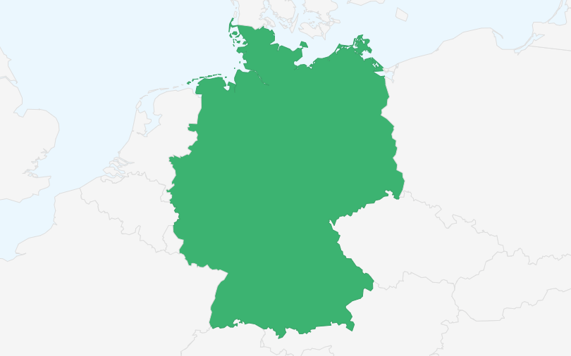 ドイツ連邦共和国 の位置（拡大）