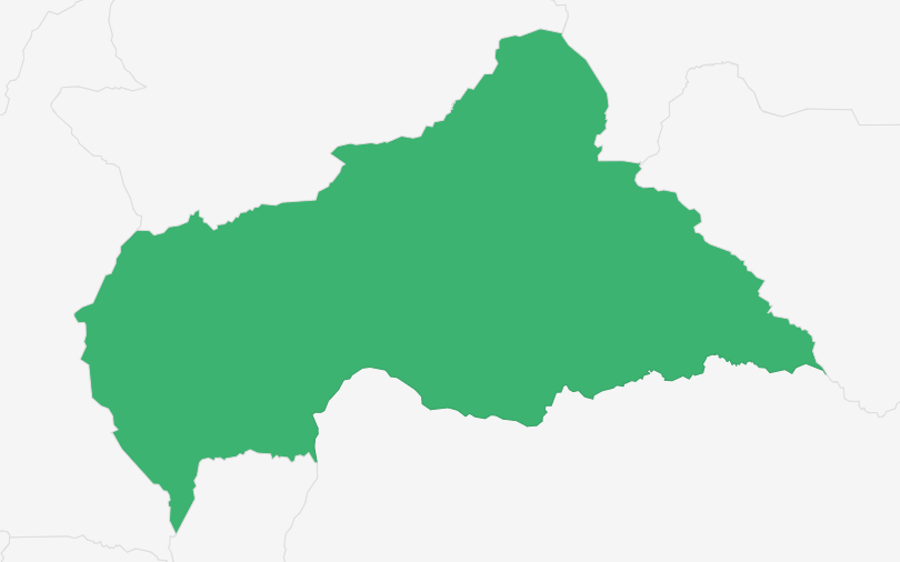 中央アフリカ共和国 の位置（拡大）