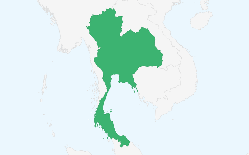タイ王国 の位置（拡大）