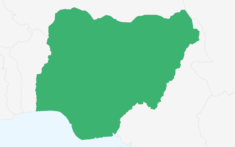 ナイジェリア連邦共和国 の位置（拡大）