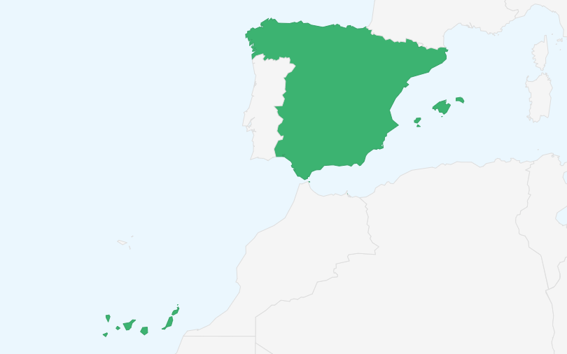 スペイン王国 の位置（拡大）