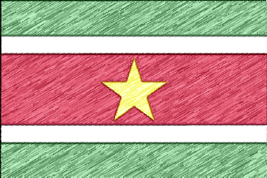 スリナム共和国の国旗イラスト - 色鉛筆風の国旗イラスト一覧｜世界の国サーチ