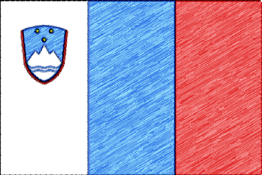 スロベニア共和国の国旗イラスト - 色鉛筆風の国旗イラスト一覧｜世界の国サーチ