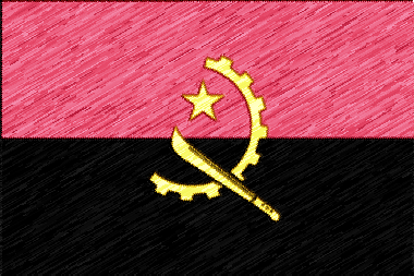アンゴラ共和国の国旗イラスト - 色鉛筆風の国旗イラスト一覧｜世界の国サーチ