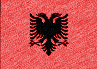 アルバニア共和国の国旗イラスト - 色鉛筆風の国旗イラスト一覧｜世界の国サーチ