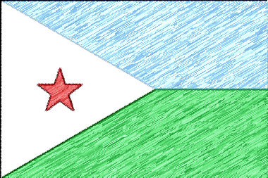 ジブチ共和国の国旗イラスト - 色鉛筆風の国旗イラスト一覧｜世界の国サーチ