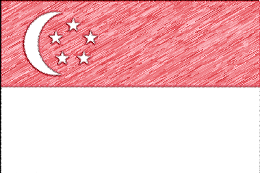 シンガポール共和国の国旗イラスト - 色鉛筆風の国旗イラスト一覧｜世界の国サーチ
