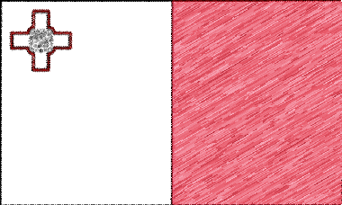 マルタ共和国の国旗イラスト - 色鉛筆風の国旗イラスト一覧｜世界の国サーチ