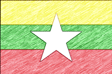 ミャンマー連邦共和国の国旗イラスト - 色鉛筆風の国旗イラスト一覧｜世界の国サーチ
