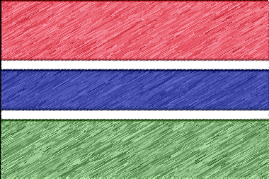 ガンビア共和国の国旗イラスト - 色鉛筆風の国旗イラスト一覧｜世界の国サーチ
