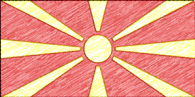 北マケドニア共和国の国旗イラスト - 色鉛筆風の国旗イラスト一覧｜世界の国サーチ