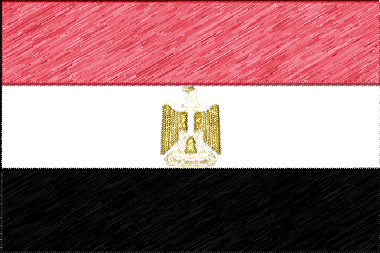 エジプト・アラブ共和国の国旗イラスト - 色鉛筆風の国旗イラスト一覧｜世界の国サーチ