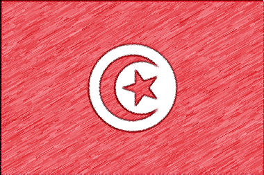 チュニジア共和国の国旗イラスト - 色鉛筆風の国旗イラスト一覧｜世界の国サーチ