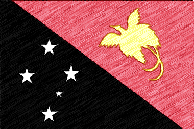 パプアニューギニア独立国の国旗イラスト - 色鉛筆風の国旗イラスト一覧｜世界の国サーチ