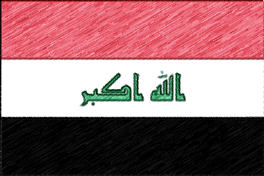 イラク共和国の国旗イラスト - 色鉛筆風の国旗イラスト一覧｜世界の国サーチ