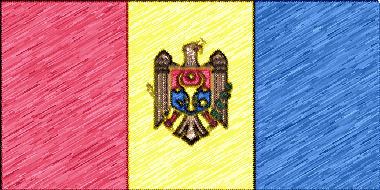 モルドバ共和国の国旗イラスト（色鉛筆風の国旗イラスト）