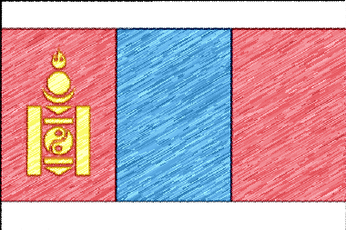 モンゴル国の国旗イラスト - 色鉛筆風の国旗イラスト一覧｜世界の国サーチ