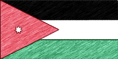 ヨルダンの国旗イラスト - 色鉛筆風の国旗イラスト一覧｜世界の国サーチ