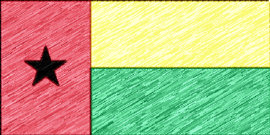 ギニアビサウ共和国の国旗イラスト（色鉛筆風の国旗イラスト）