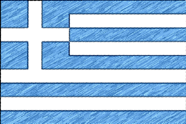 ギリシャ共和国の国旗イラスト - 色鉛筆風の国旗イラスト一覧｜世界の国サーチ
