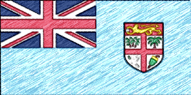フィジー共和国の国旗イラスト（色鉛筆風の国旗イラスト）