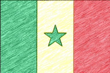 セネガル共和国の国旗イラスト - 色鉛筆風の国旗イラスト一覧｜世界の国サーチ