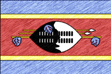 エスワティニ王国の国旗イラスト - 色鉛筆風の国旗イラスト一覧｜世界の国サーチ