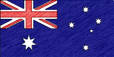 オーストラリア連邦の国旗イラスト（色鉛筆風の国旗イラスト）