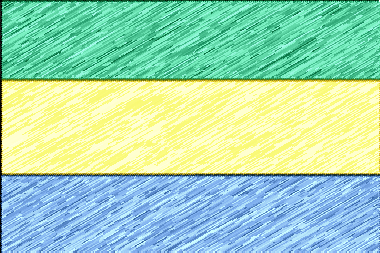 ガボン共和国の国旗イラスト - 色鉛筆風の国旗イラスト一覧｜世界の国サーチ