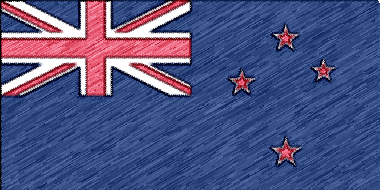 ニュージーランドの国旗イラスト（色鉛筆風の国旗イラスト）