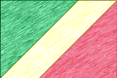 コンゴ共和国の国旗イラスト - 色鉛筆風の国旗イラスト一覧｜世界の国サーチ