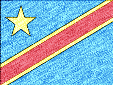 コンゴ民主共和国の国旗イラスト - 色鉛筆風の国旗イラスト一覧｜世界の国サーチ