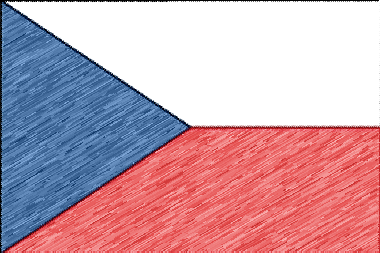 チェコ共和国の国旗イラスト（色鉛筆風の国旗イラスト）
