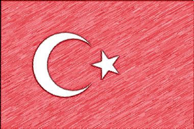 トルコ共和国の国旗イラスト - 色鉛筆風の国旗イラスト一覧｜世界の国サーチ