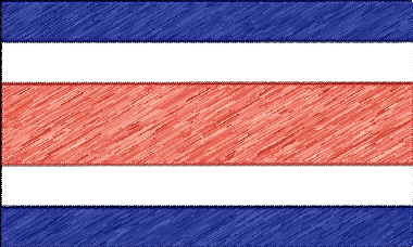 コスタリカ共和国の国旗イラスト（色鉛筆風の国旗イラスト）