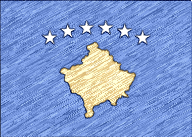 コソボ共和国の国旗イラスト - 色鉛筆風の国旗イラスト一覧｜世界の国サーチ