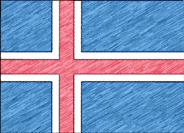 アイスランド共和国の国旗イラスト - 色鉛筆風の国旗イラスト一覧｜世界の国サーチ
