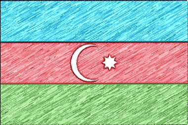 アゼルバイジャン共和国の国旗イラスト - 色鉛筆風の国旗イラスト一覧｜世界の国サーチ