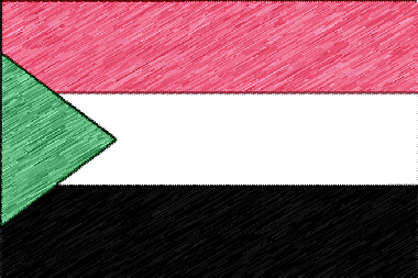スーダン共和国の国旗イラスト - 色鉛筆風の国旗イラスト一覧｜世界の国サーチ