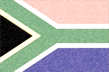 南アフリカ共和国の国旗イラスト（ｺﾙｸﾎﾞｰﾄﾞ風の国旗イラスト）